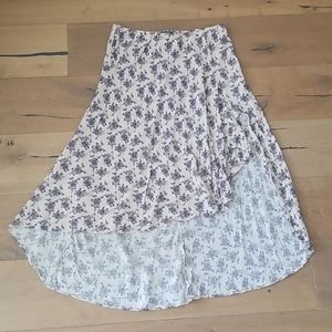 High-low Skirt Floral Elastic Waist Women's Size XL CODE x MODE